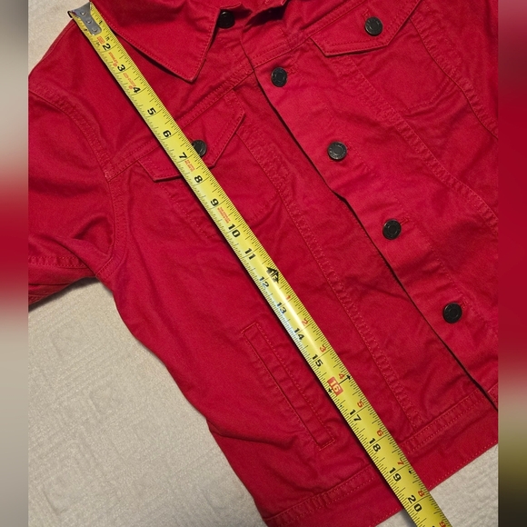 Talbots Red Button-Up Denim Jacket, Size Medium - Picture 6 of 6